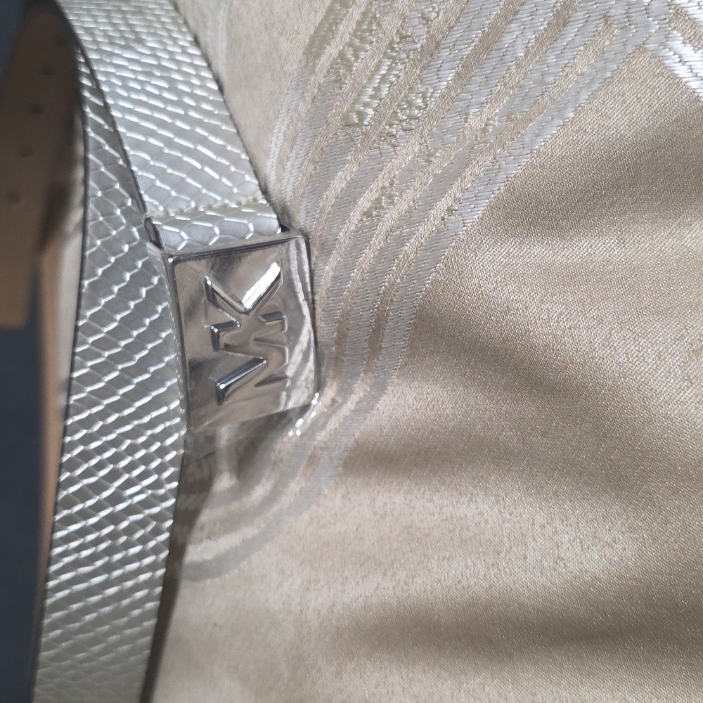 Michael Kors Textured Silver Belt for Men